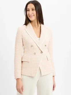 BOSS Blazer<Blazer nude weiß strukturiert