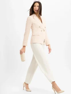 BOSS Blazer<Blazer nude weiß strukturiert