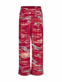 Masai Hosen<Damen 7/8 Stoffhose rot bedruckt