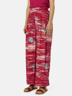 Masai Hosen<Damen 7/8 Stoffhose rot bedruckt