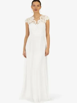 Kraimod Kleider<Damen Abendkleid weiß gemustert