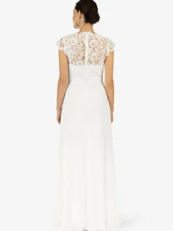 Kraimod Kleider<Damen Abendkleid weiß gemustert