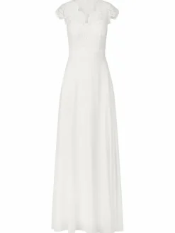 Kraimod Kleider<Damen Abendkleid weiß gemustert