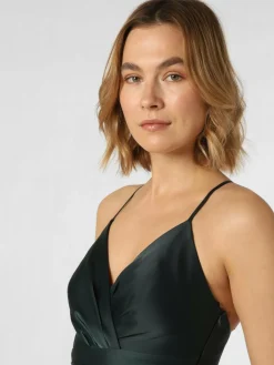 Marie Lund Kleider<Damen Abendkleid tanne uni