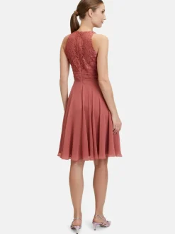 Vera Mont Kleider<Damen Abendkleid rot gemustert