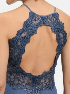 Vera Mont Kleider<Damen Abendkleid blau blue stone uni