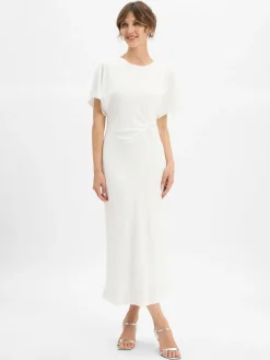 Marie Lund Kleider<Damen Abendkleid ecru uni