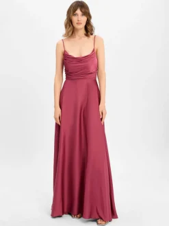 Marie Lund Kleider<Damen Abendkleid himbeer uni