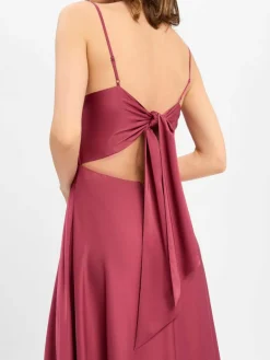 Marie Lund Kleider<Damen Abendkleid himbeer uni