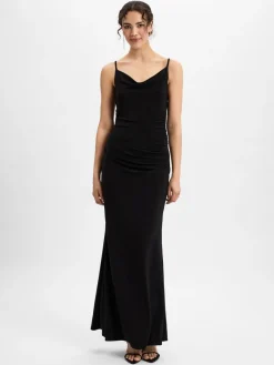 Swing Kleider<Damen Abendkleid schwarz uni