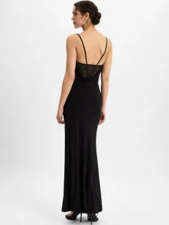 Swing Kleider<Damen Abendkleid schwarz uni