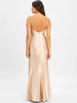 Luxuar Fashion Kleider<Damen Abendkleid beige gold uni