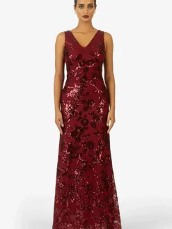 Kraimod Kleider<Damen Abendkleid bordeaux gemustert