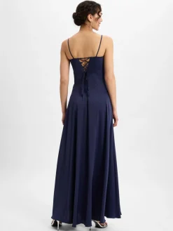 Marie Lund Kleider<Damen Abendkleid marine uni