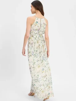 Swing Kleider<Damen Abendkleid weiß mehrfarbig gemustert