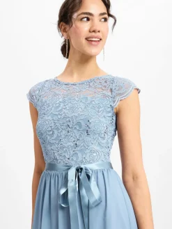Swing Kleider<Damen Abendkleid hellblau uni