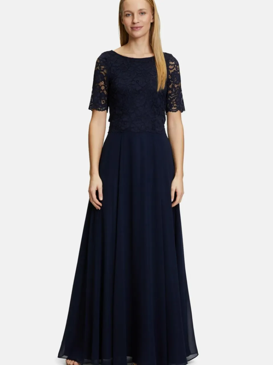 Vera Mont Kleider<Damen Abendkleid marine blau uni
