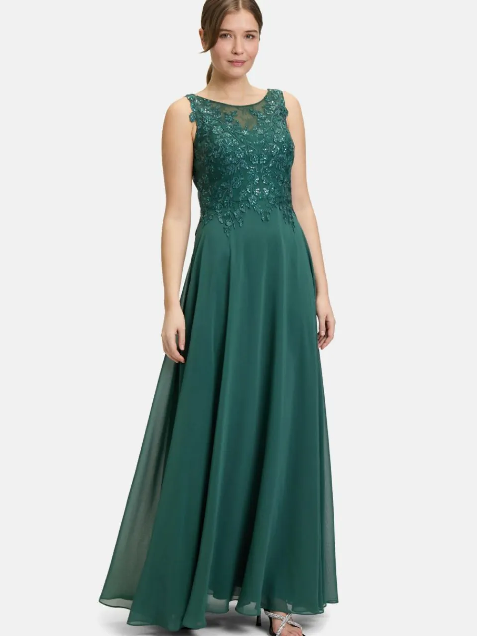 Vera Mont Kleider<Damen Abendkleid smaragd uni