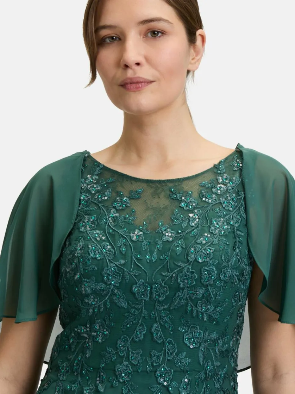 Vera Mont Kleider<Damen Abendkleid smaragd uni