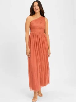 Marie Lund Kleider<Damen Abendkleid rosenholz uni