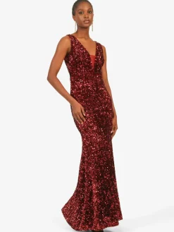 Kraimod Kleider<Damen Abendkleid bordeaux uni