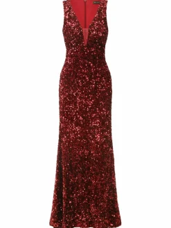 Kraimod Kleider<Damen Abendkleid bordeaux uni