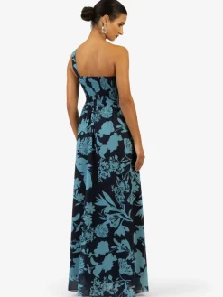 Kraimod Kleider<Damen Abendkleid marine gemustert