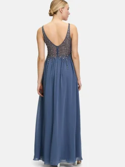 Vera Mont Kleider<Damen Abendkleid blau blue stone uni