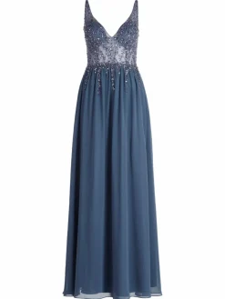 Vera Mont Kleider<Damen Abendkleid blau blue stone uni