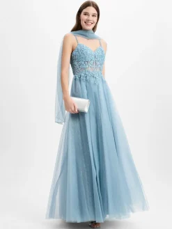 Luxuar Fashion Kleider<Damen Abendkleid aqua uni