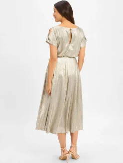 Swing Kleider<Damen Abendkleid gold silber uni