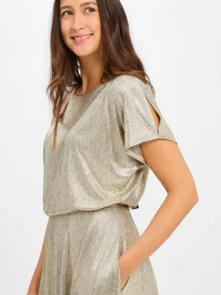 Swing Kleider<Damen Abendkleid gold silber uni