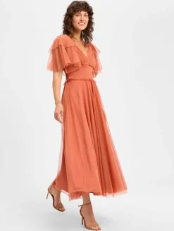 Marie Lund Kleider<Damen Abendkleid terra uni