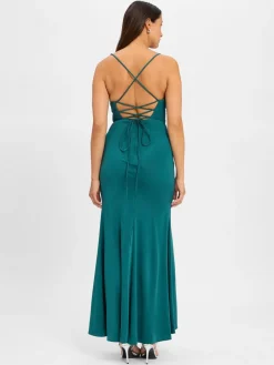 Laona Kleider<Damen Abendkleid smaragd uni