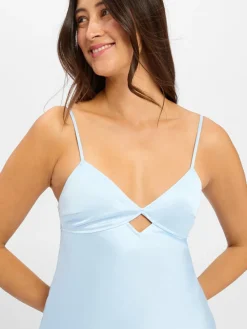 Marie Lund Kleider<Damen Abendkleid hellblau uni