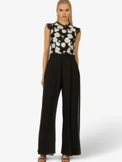 Kraimod Hosen<Damen Abendoverall schwarz gemustert