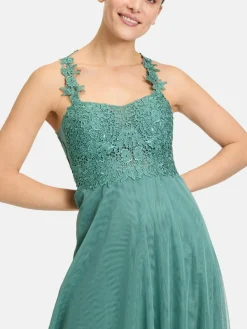 Vera Mont Kleider<Damen Abiballkleid smaragd petrol uni