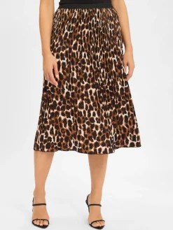 Betty & Co Röcke<Damen A-Linien-Rock schwarz braun gemustert