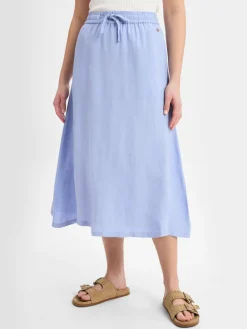 Fynch-Hatton Röcke<Damen A-Linien-Rock - Leinen-Anteil hellblau uni