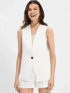 EDITED Jacken & Westen<Damen Anzugweste mit Leinenanteil - Willow weiß uni