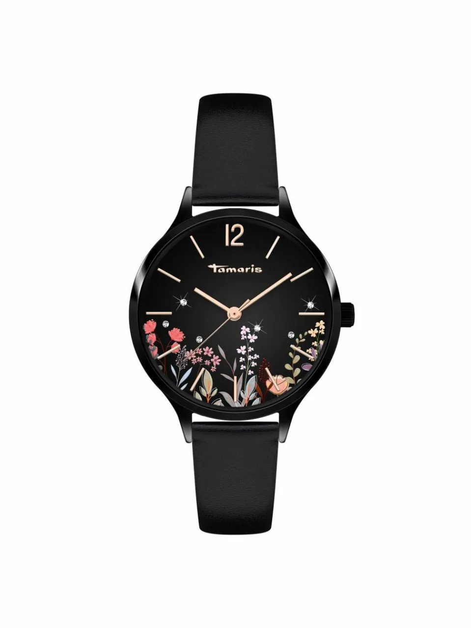 Tamaris Uhren<Damen Armbanduhr schwarz uni