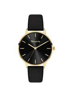 Tamaris Uhren<Damen Armbanduhr schwarz uni