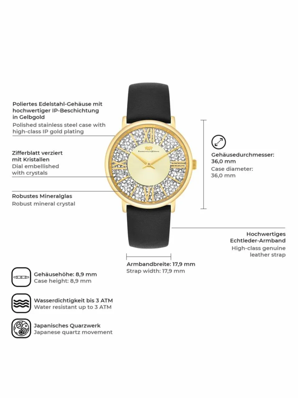 Damen Rhodenwald & Söhne Uhren>Damen Armband-Uhr - Pamina