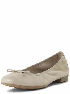 Tamaris Ballerinas<Damen Ballerinas aus Leder beige uni