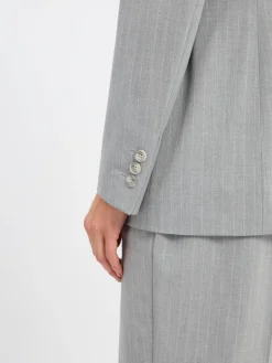 Marie Lund Blazer<Damen Baukasten-Blazer hellgrau gestreift