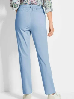 Goldner Hosen<Damen Baumwollschlupfhose LOUISA - Leichte Baumwollschlupfhose LOUISA hellblau uni
