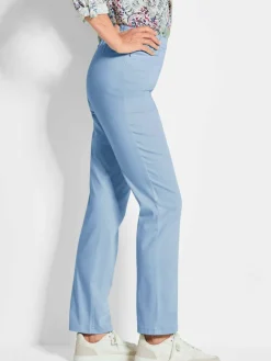 Goldner Hosen<Damen Baumwollschlupfhose LOUISA - Leichte Baumwollschlupfhose LOUISA hellblau uni