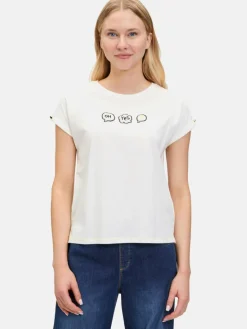 Cartoon Shirts & Tops<Damen Baumwollshirt weiß bedruckt