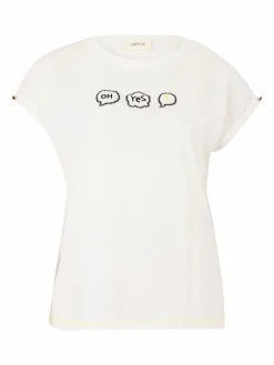 Cartoon Shirts & Tops<Damen Baumwollshirt weiß bedruckt