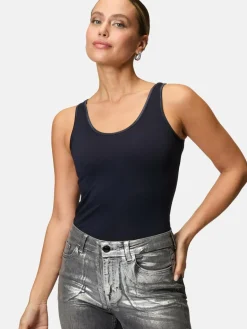 zero Shirts & Tops<Damen Baumwoll-Top blau uni